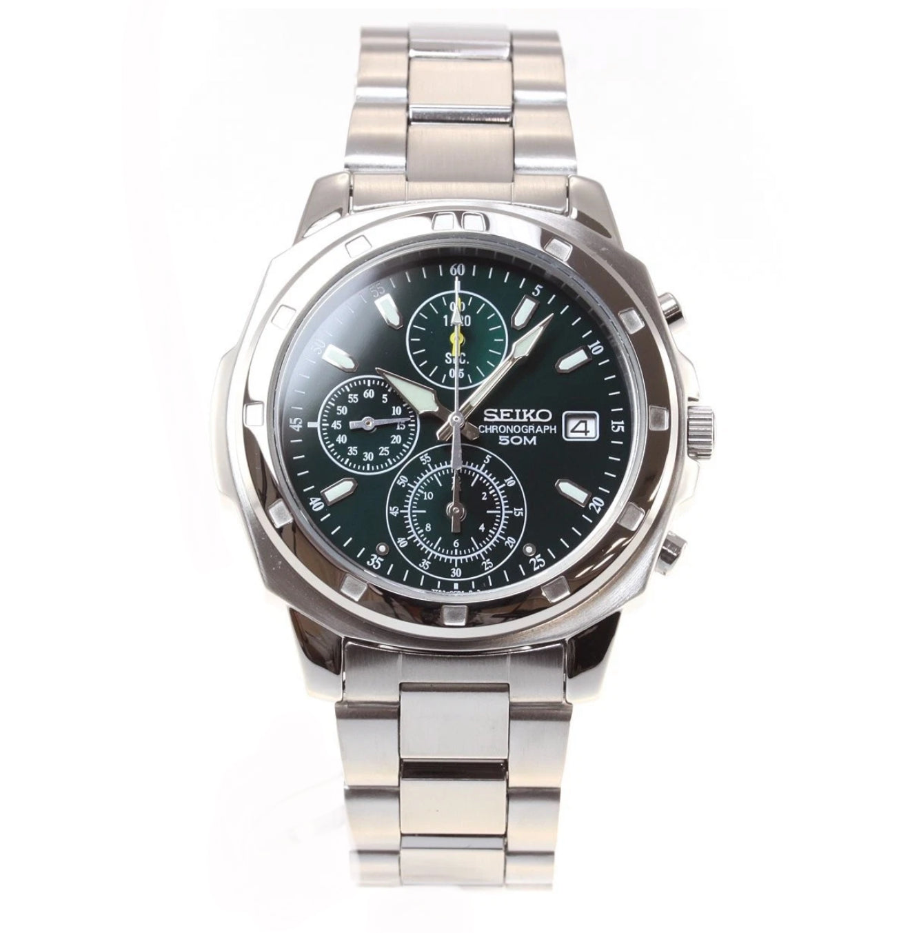 Seiko Chronograph Zöld-Ezüst Férfi Óra