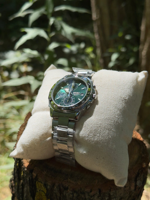 Seiko Chronograph Zöld-Ezüst Férfi Óra